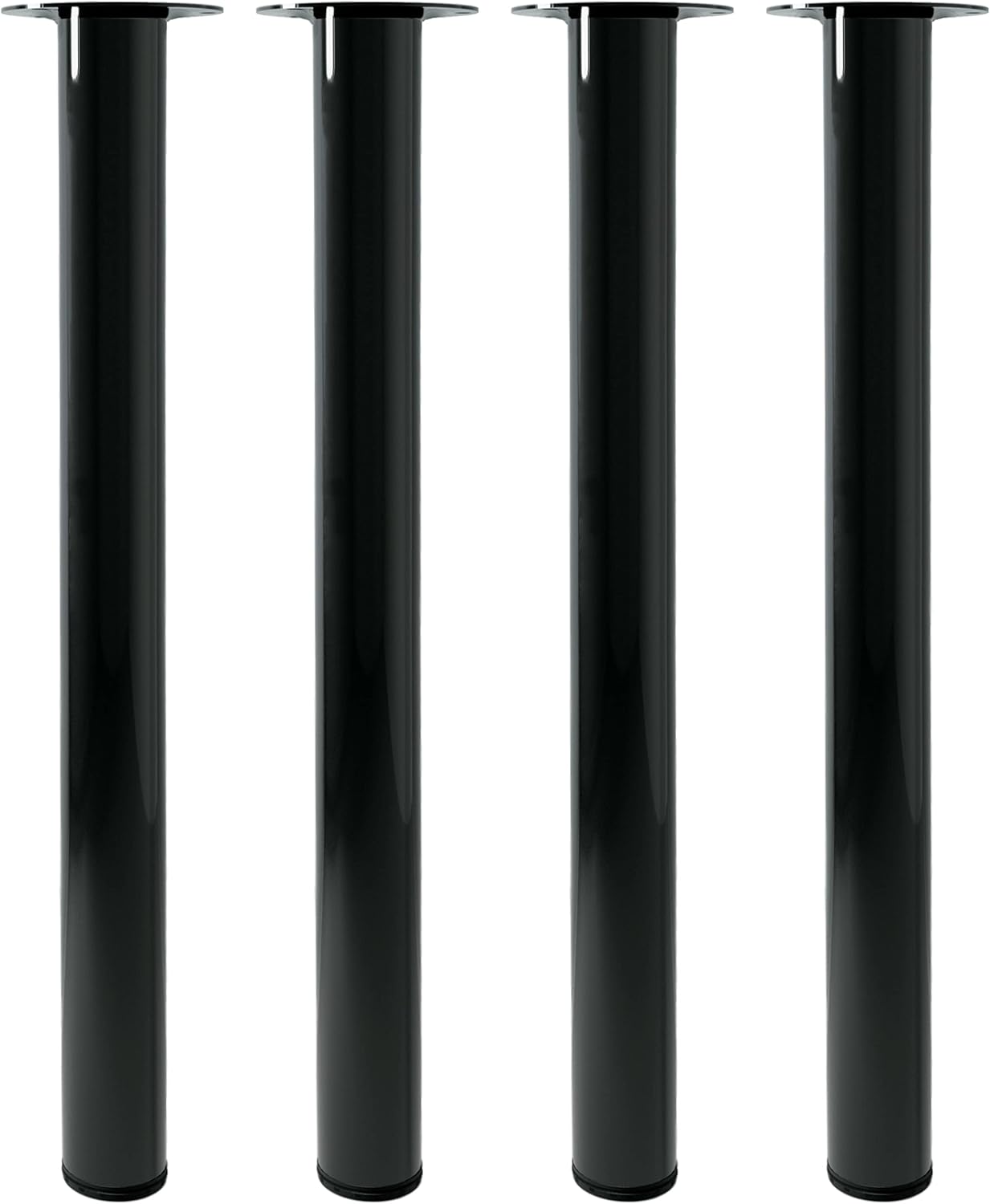28 Inch Adjustable Table Legs, Black Legs for Desk, Sturdy Pipe Table Legs for Dining Table, Computer Table, ( Set of 4 )