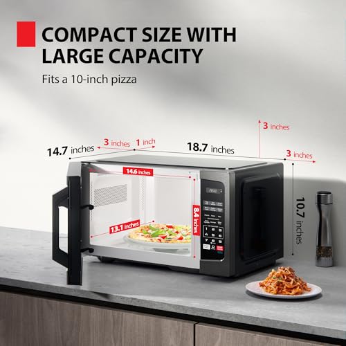 Toshiba ML-EM62P(SS) Large Countertop Microwave with Smart Sensor, 6 Menus, Auto Defrost, ECO Mode, Mute Option & 16.5" Position Memory Turntable