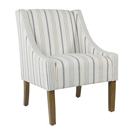 HomePop Velvet Swoop Arm Accent Chair, Suri Blue