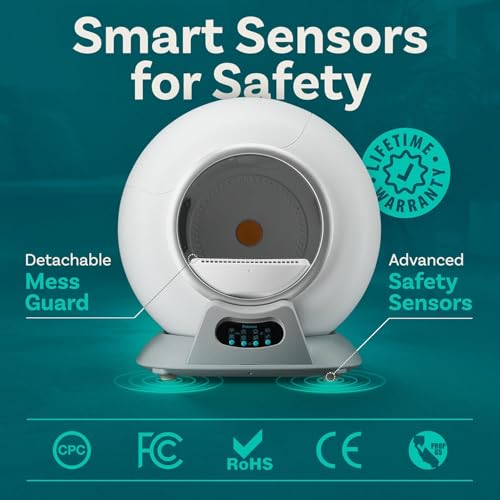 Self Cleaning Litter Box with Auto Safety Sensors for Multiple Cats - Automatic Cat Litter Box Self-Cleaning