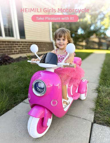 Kids Electric Motorcycle,3 Wheel Bike, Electric Scooter for 3 Year Old,3-Wheel 12V Ride On Scooter for Kids with Storage Compartments