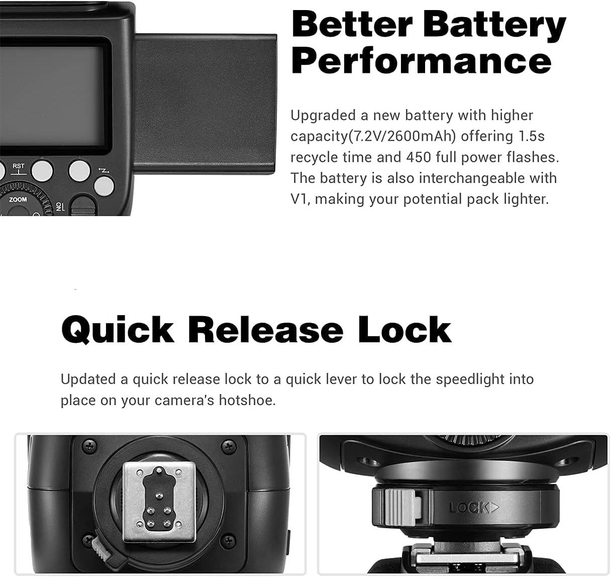 Godox V860III-C TTL 2.4G GN60 HSS Camera Flash with 10-Speed Adjustable Modeling Light, One-Key Switch TTL+2600 mA