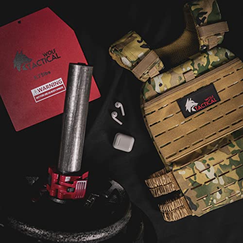 WOLF TACTICAL Weighted Vest and Weight Vest Plates (Black, 5.75lbs)