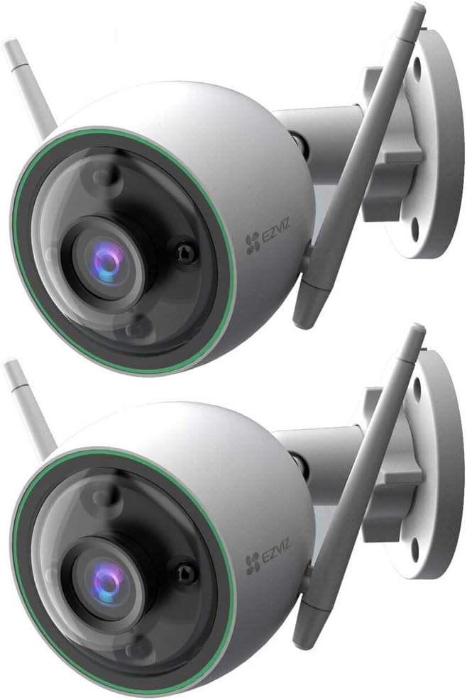 EZVIZ 2 Pack C3N Full HD AI-Powered Outdoor Smart Wi-Fi Security Camera