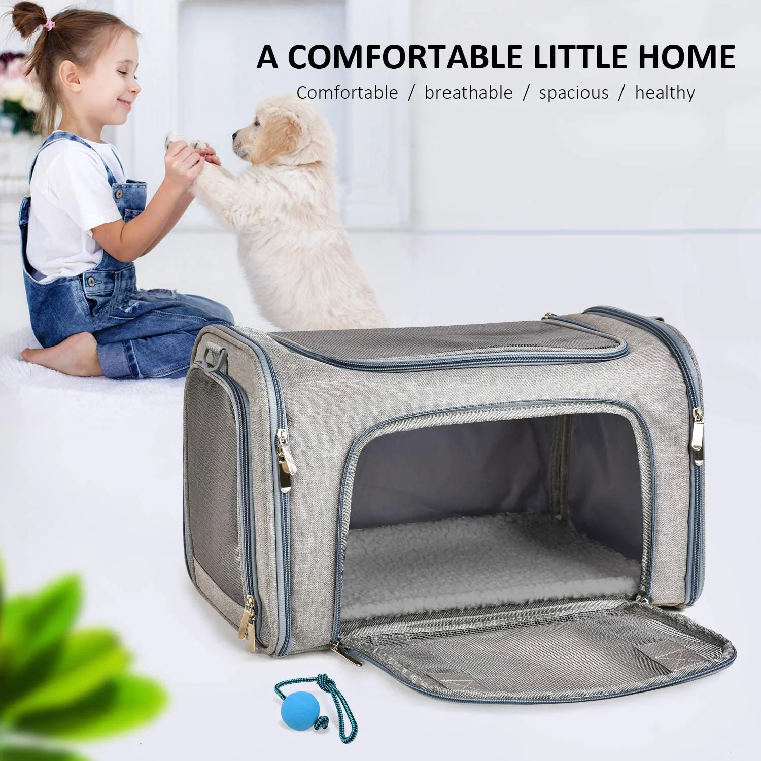 Henkelion Cat, Dog Carrier for Small Medium Cats Puppies up to 15 Lbs, TSA Airline Approved Carrier Soft Sided, Collapsible Travel Puppy Carrier