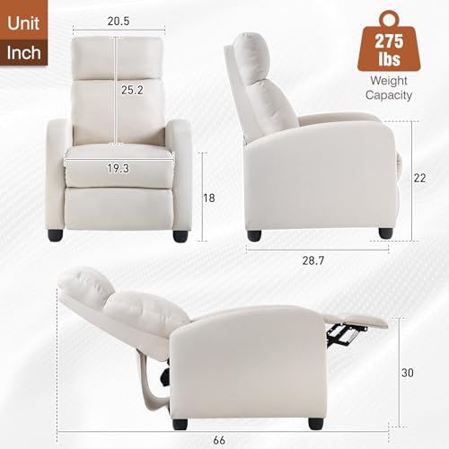 BestMassage | Recliner Chair | with 2 Point Massage Function | Black | with Lumbar Support, Adjustable Push Back, Wide Armrests