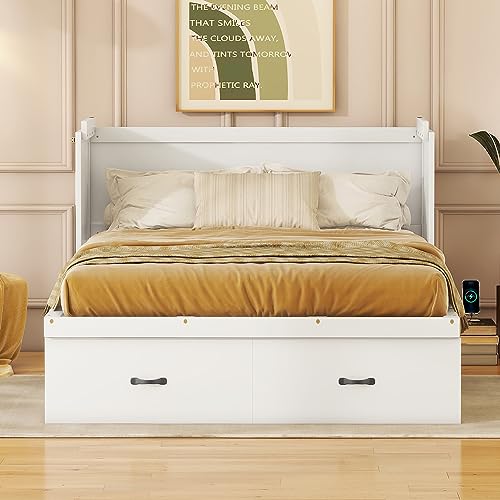 Queen Size Murphy Bed Wall Beds with Storage Shelves,Hide Away Bed Frame Easily Folds into Wood Cabinet,W/Mattress Holder,for Small Space,Guest Room