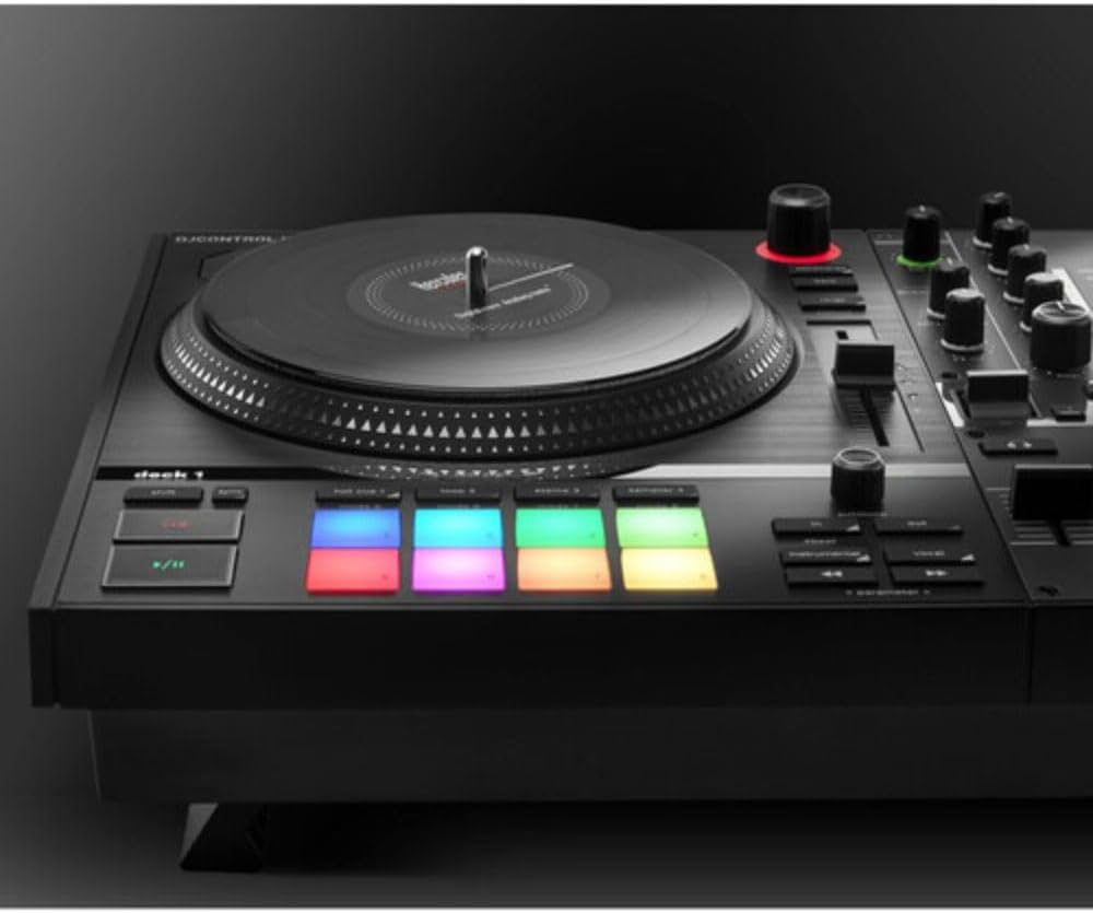 Hercules DJControl Inpulse T7 2 Deck Motorized DJ Controller with built in STEMS Control Bundle with DJControl Inpulse T7 Cover and Hercules HDP DJ45