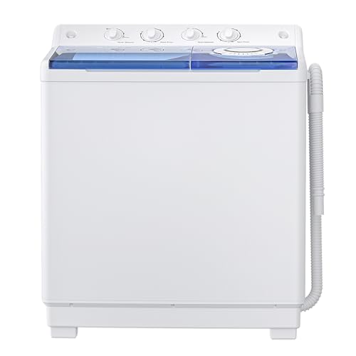 Zynkez Portable Washing Machine, Compact Twin Tub Laundry Washer, Semi-Automatic Washer and Spinner Combo for Apartments, Dorms, RVs