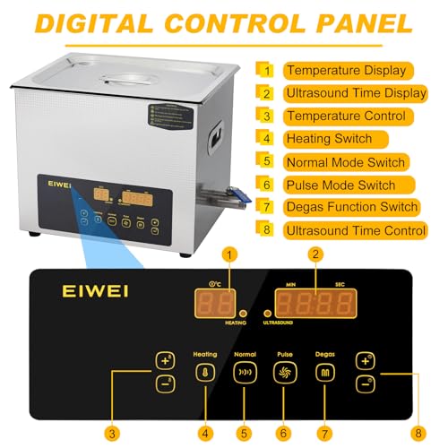 3L Ultrasonic Cleaner Dual-Frequency Professional Digital Stainless Steel Cleaning Machine with Heater Timer for Carburetor, Parts, Circuit Board