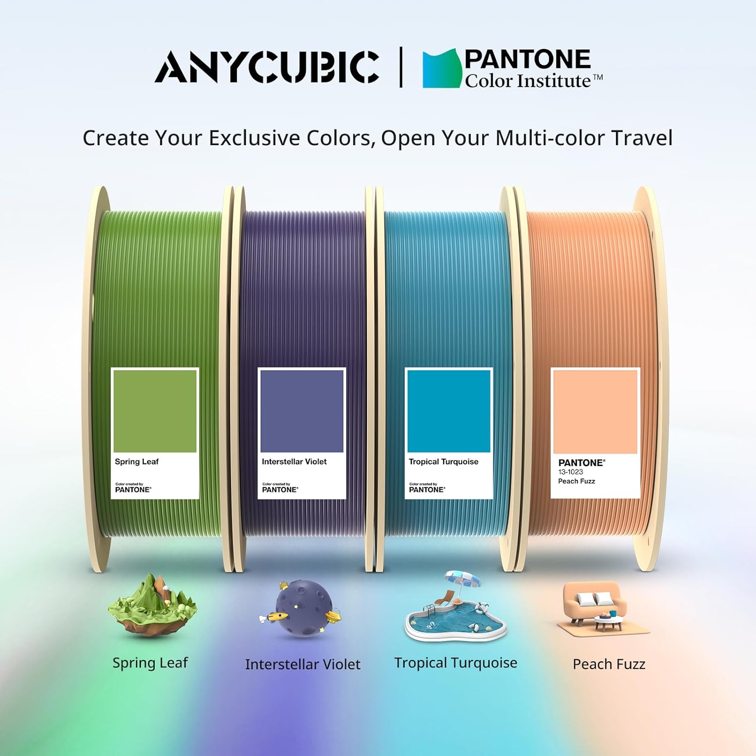 Anycubic Kobra 3 Combo Multi Color 3D Printer and ACE Pro, Smart Multicolor Printing Up to 4 Colors Max 600mm/s High Speed