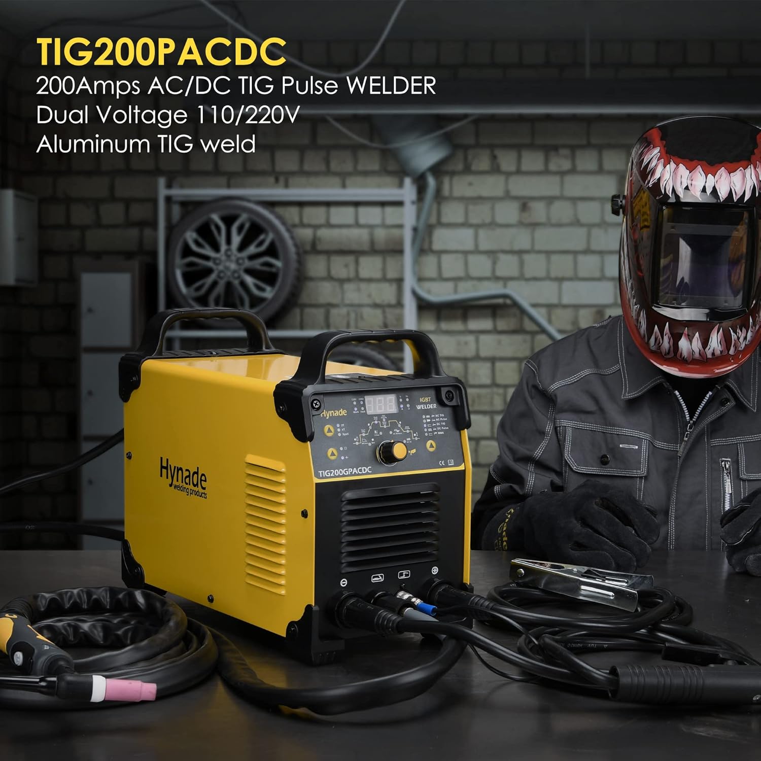 hynade Tig welder TIG200GPACDC 200 Amp AC/DC Tig Welder/Arc/Spot Welder with Pulse AC/DC