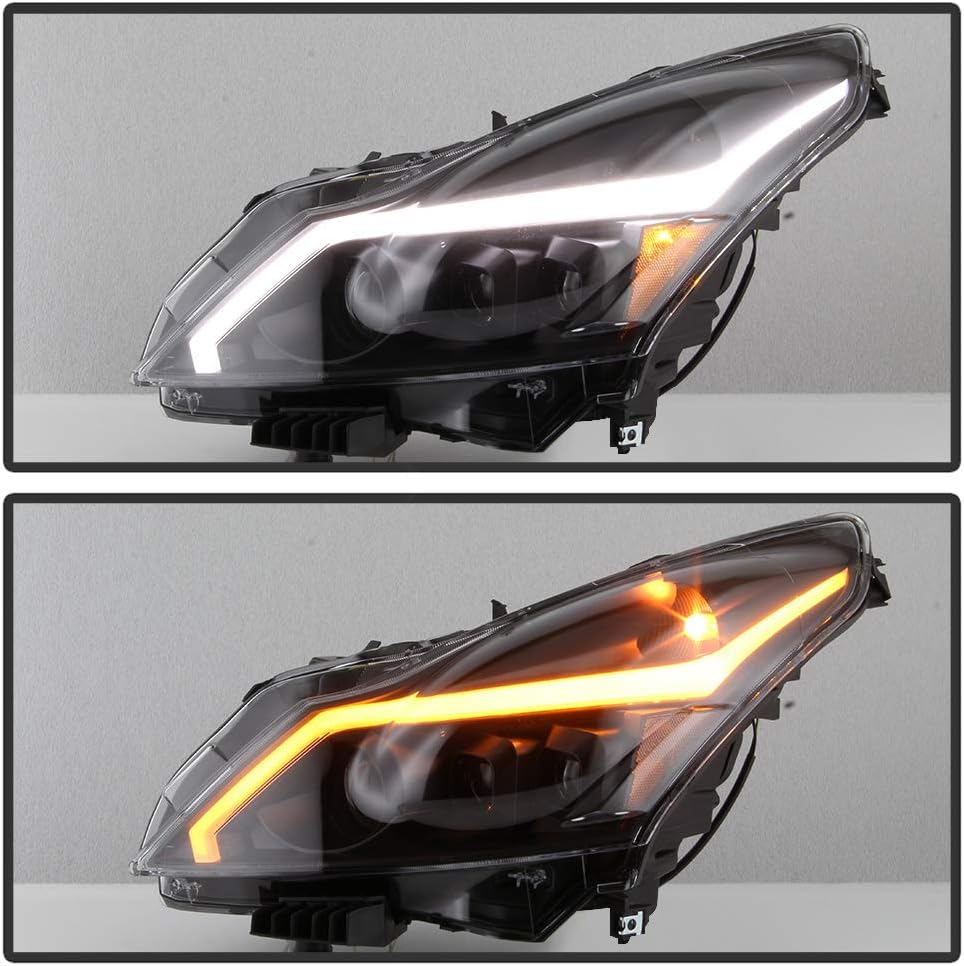 ACANII - For 2010-2013 Infiniti G37 11-12 G25 Q40 4-Door Sedan Black w/LED Switchback DRL Sequential Signal Headlights