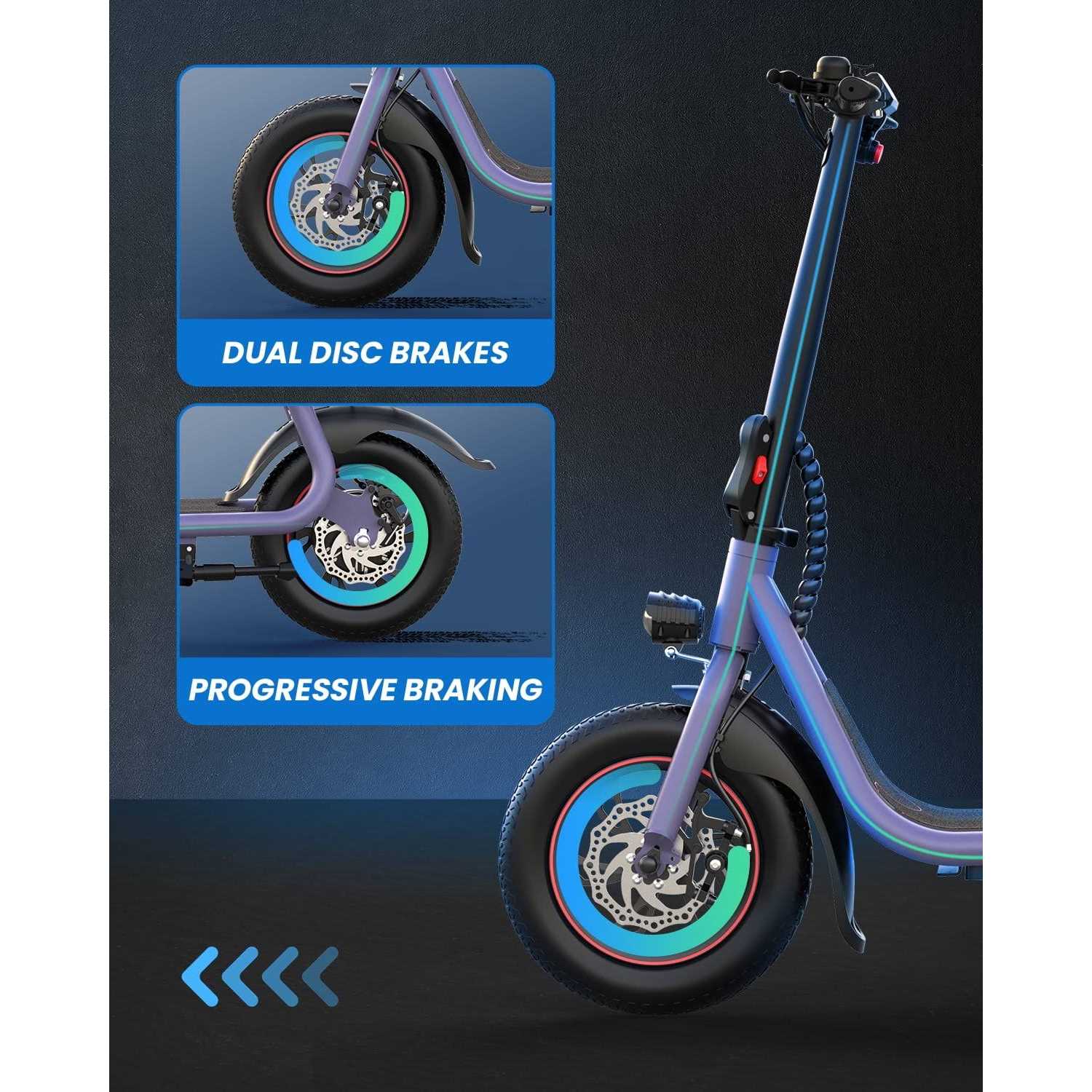 Gyroor C1 450w Electric Scooter with Seat for Adults Max Speed 15.5mph Up to 21 Miles Range - Sports Supplies Online Store
