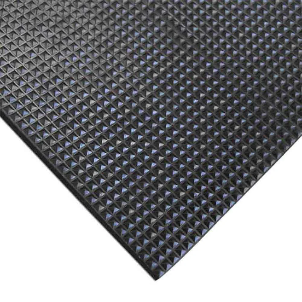 Rubber-Cal Super-Grip Scraper Rubber Runner Mats - 3/16 in x 4 ft x 6 ft - Black Traction Mat