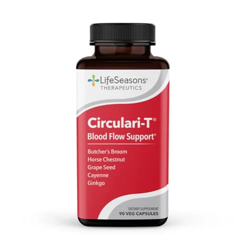 Circulari-T - Blood Circulation Support Supplement - Butchers Broom, Ginkgo, Cayenne, Grape Seed & Horse Chestnut - Artery Capillary & Vein Health