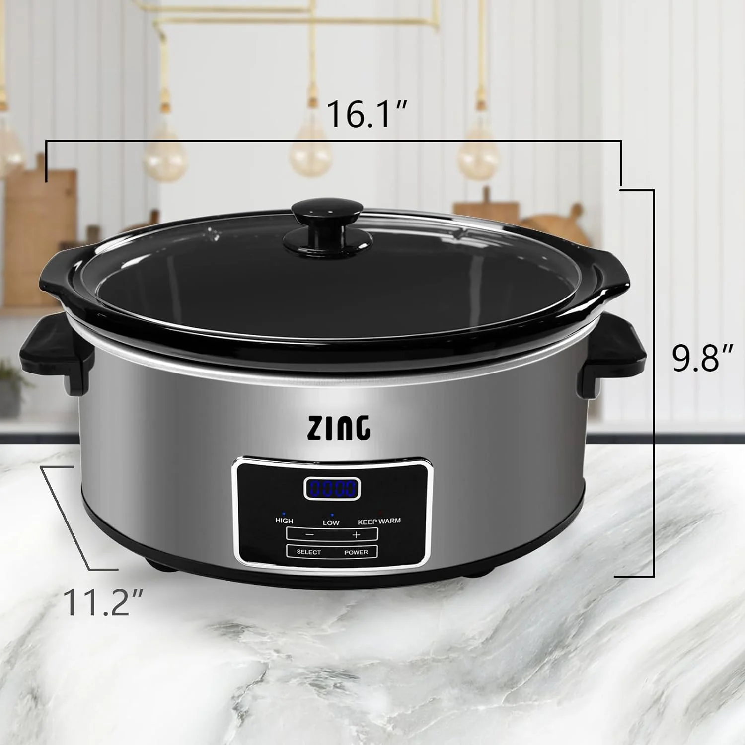 Magnifique 7-Quart Programmable Slow Cooker With Keep Warm Setting, Digital Timer, Perfect Kitchen Small Appliance For Family Dinners