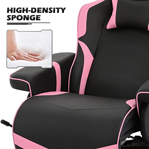 MoNiBloom Video Gaming Chair Racing Style Single Living Room Sofa Recliner with Detachable Headrest