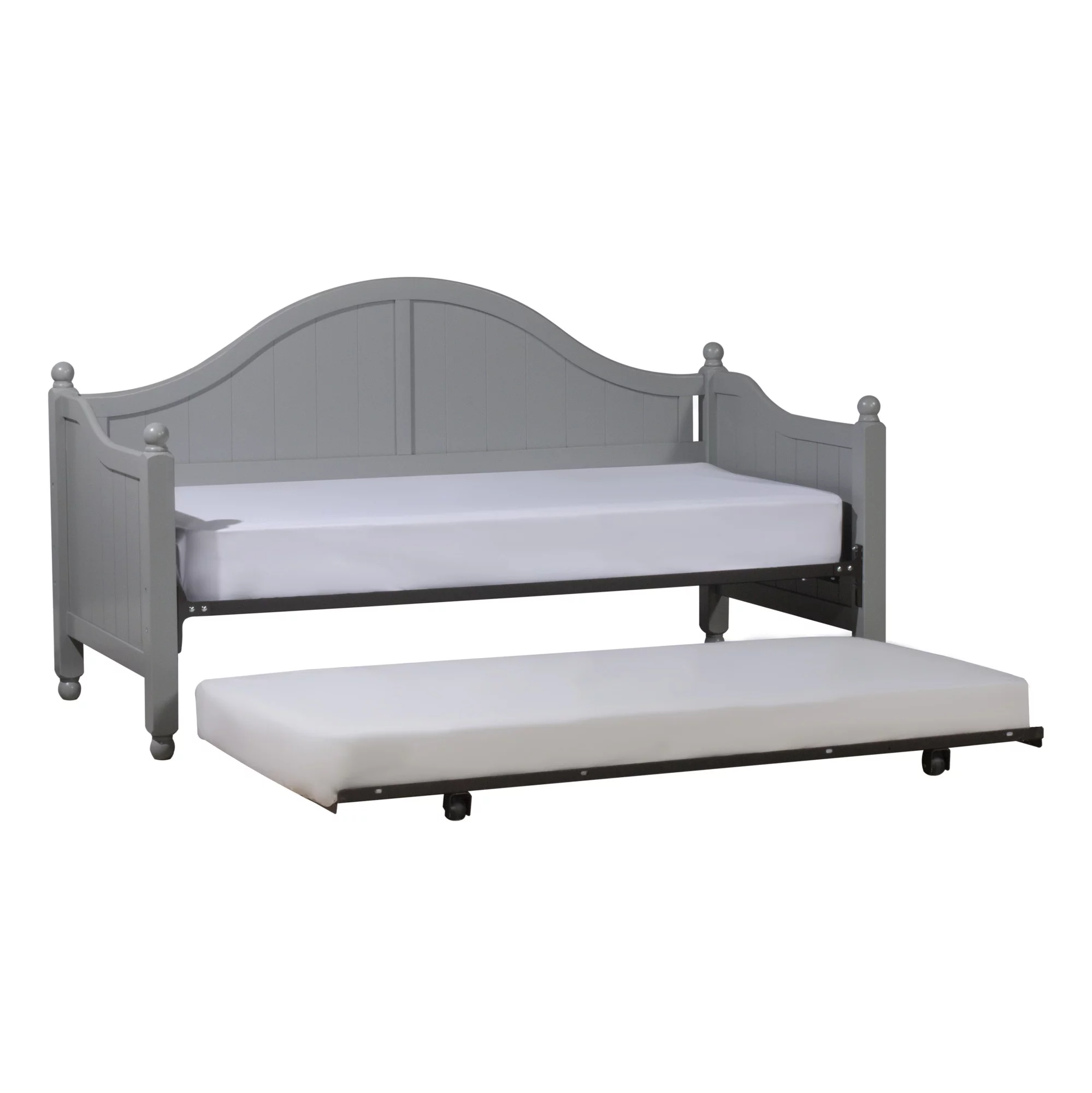 Hillsdale Furniture Augusta Wood Daybed with Roll Out Trundle, Gray