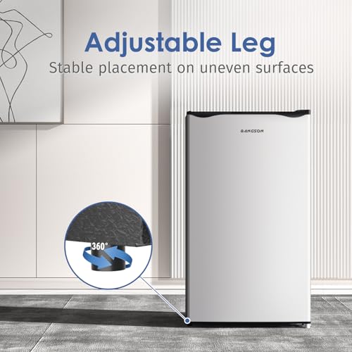 BANGSON Mini Fridge with Freezer, 3.2Cu.Ft, Single Door Small Refrigerator, Energy-Efficient, Low Noise, Mini fridge for Bedroom Dorm and Office