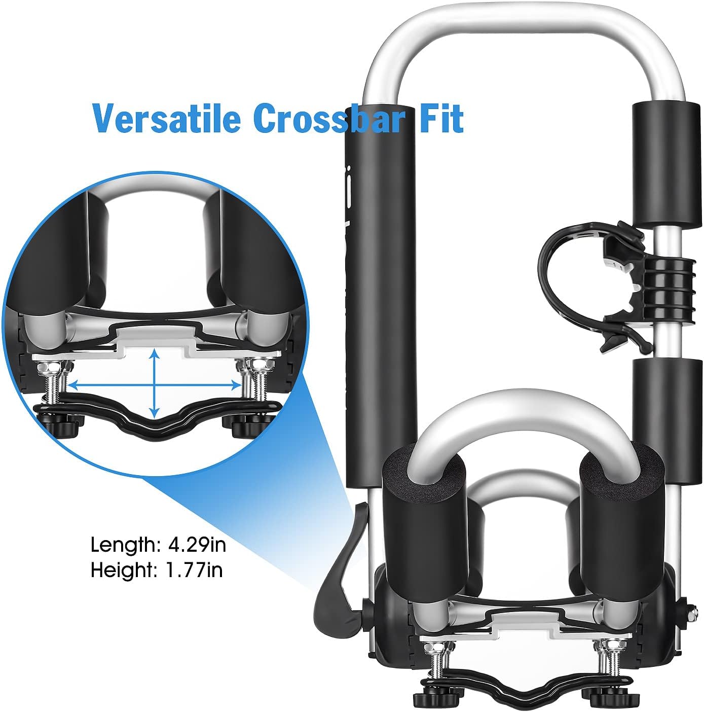 Kayak Roof Rack for 2 Kayaks, J-Style Folding Support Adjustable Bilateral on Roof Top on SUV