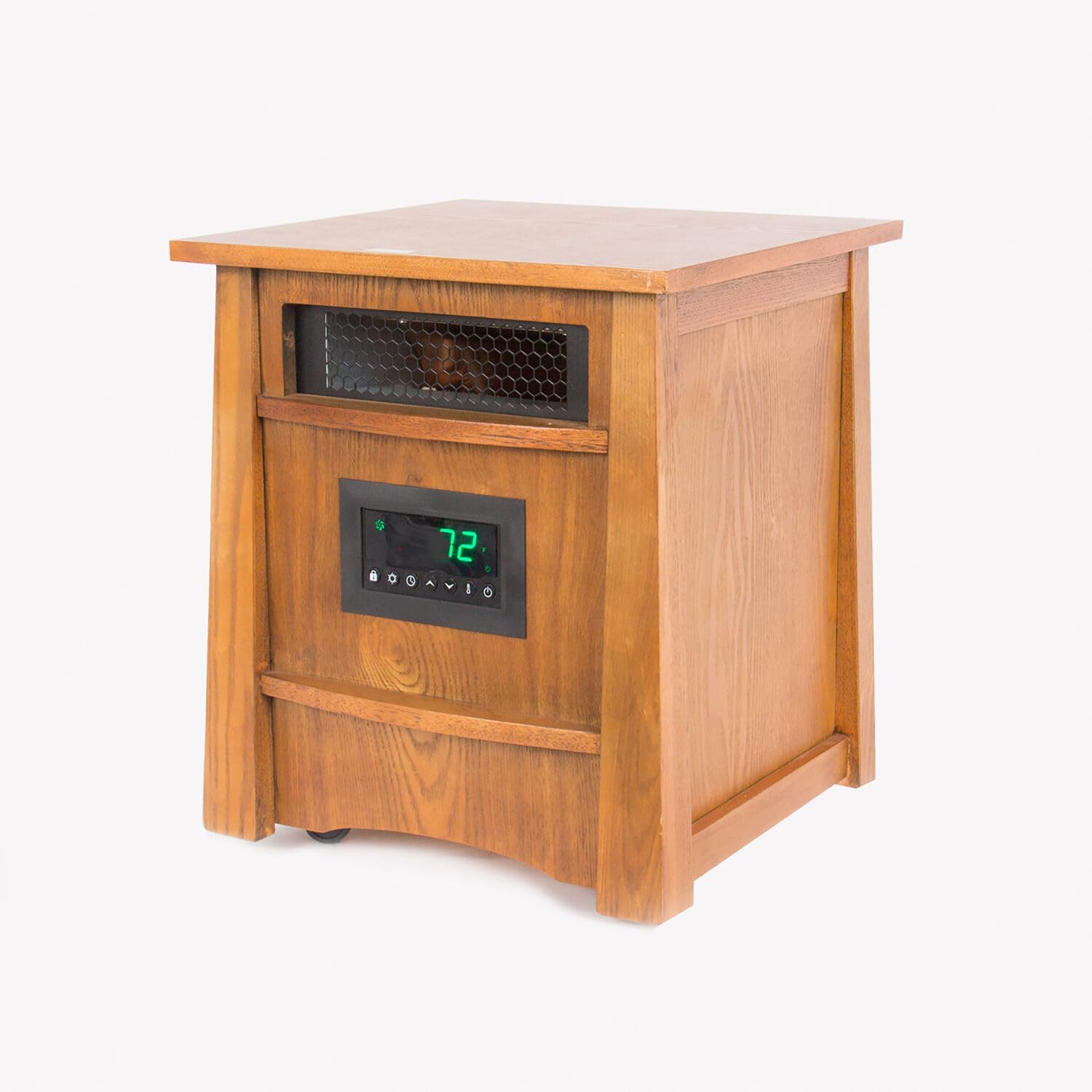 Lifesmart 8 Element Infrared Wood Cabinet Heater with Remote Control, Portable Infrared Cabinet Heater for Bedroom, Living Room