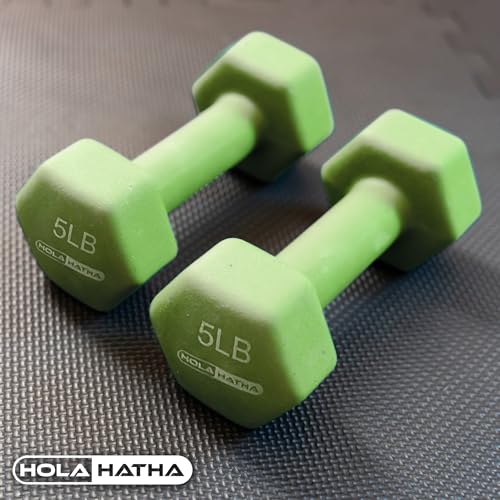 HolaHatha Neoprene Dumbbell Free Hand Weight Set with Rack, Ideal for Home Exercises to Gain Tone and Definition