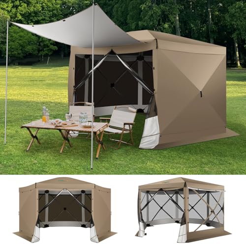 COBIZI 12x12ft Pop up Gazebo Screen Tent Screen House for Camping, Camping Outdoor Screened Gazebo, Canopy Tent