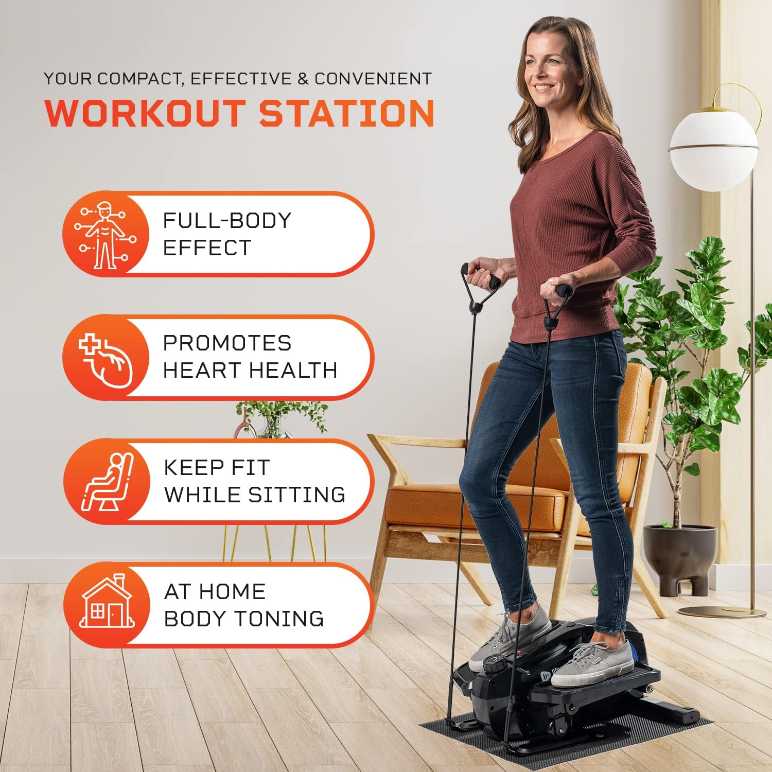 LifePro Under Desk Elliptical Machine for Home & Office - Mini Elliptical Desk Cycle