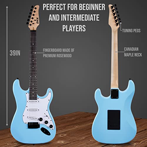 LyxPro Electric Guitar 39" inch Complete Beginner Starter kit Full Size with 20w Amp, Package Includes All Accessories, Digital Tuner, Strings, Picks