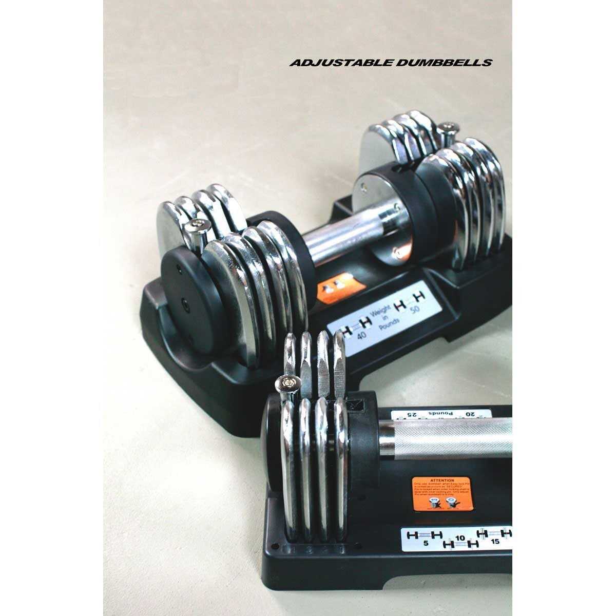 Bayou Fitness Pair of 25 lb. Adjustable Dumbbells - Sports Supplies Online Store