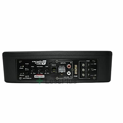 Cerwin Vega VPAS10V2 10" 550W Max / 200W RMS Low Profile Active Powered Subwoofer with Built in Amplifier Module for Working with All Vehicles