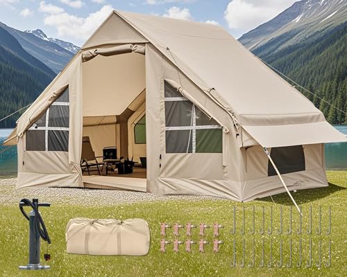 Inflatable Camping Tent, 2/4/6/8 Person Glamping Inflatable Tents for Camping