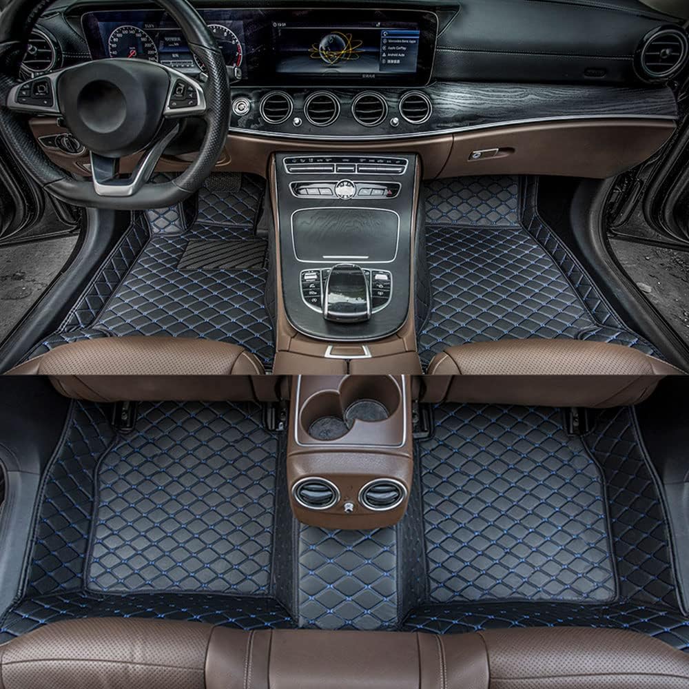 Car Floor Mats Fit for Mazda CX-9 2007-2022 Custom Making All Weather Non-Slip Leather Floor Liners ( Select: for CX-9 5Seats 2016-2019/Black )