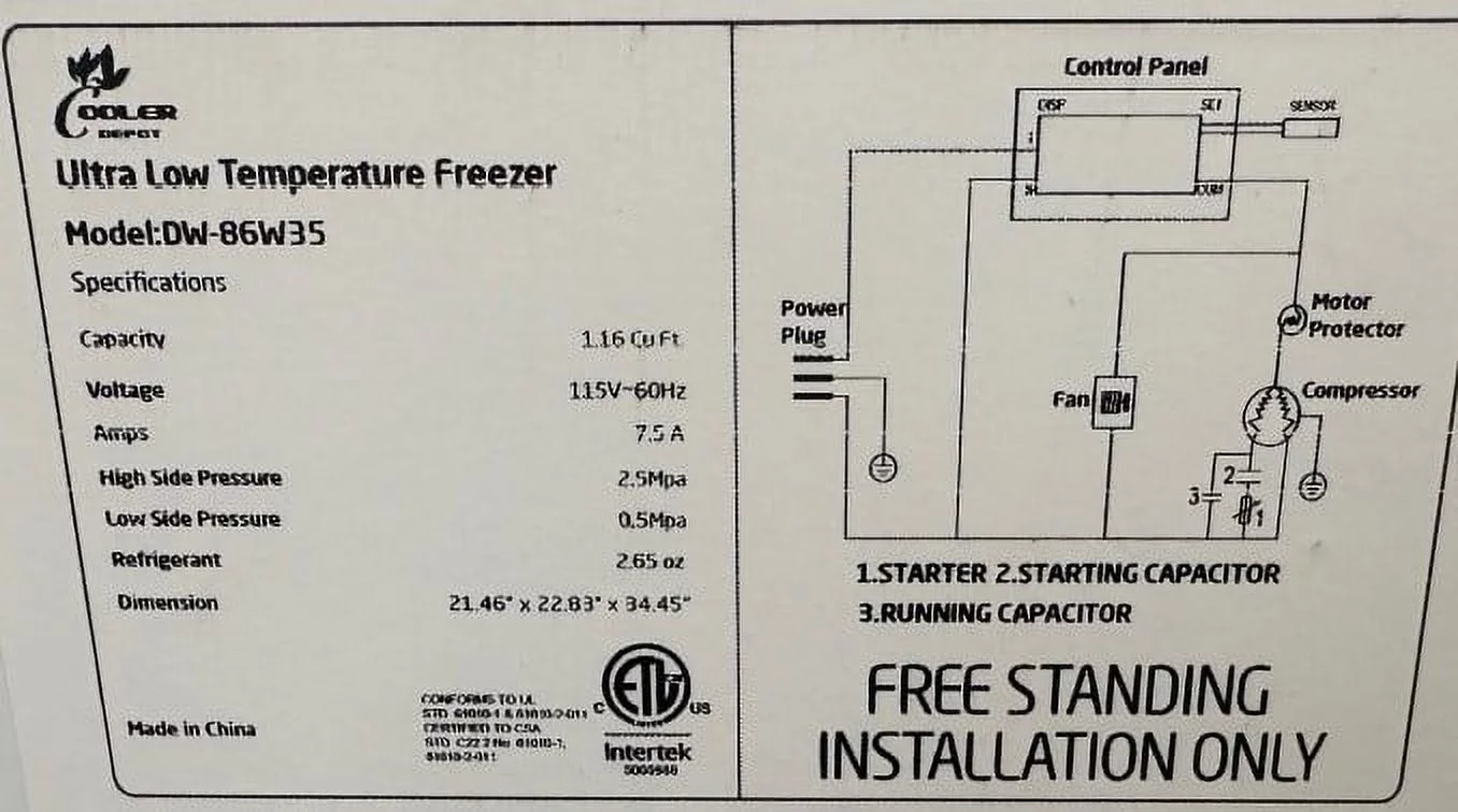 35Laboratory Chest Freezer Ultra-Low NSF DW-86W35