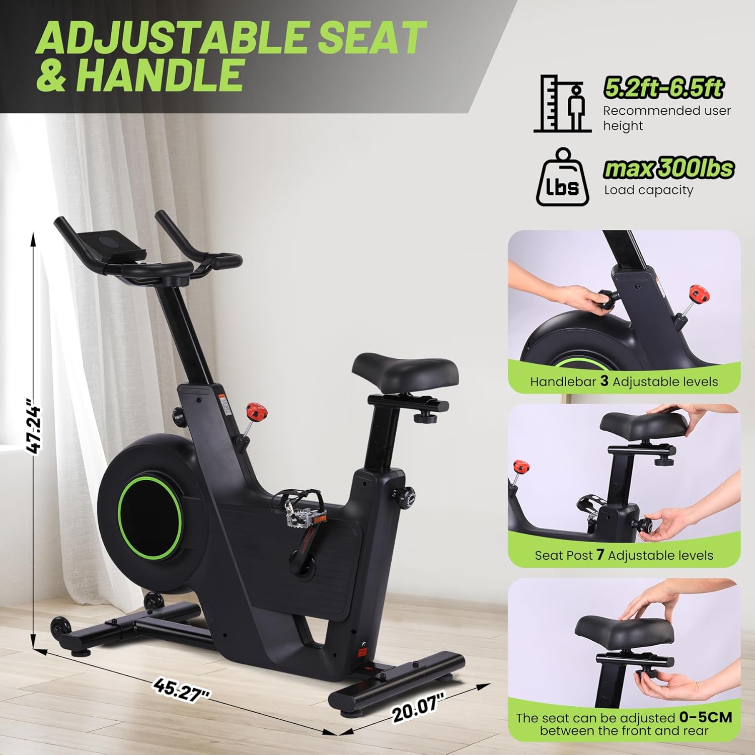 Exercise Bike,Indoor Cycling Bike for Home Cardio, Plus Magnetic Resistance/Brake Pad Indoor Cycling Bike Stationary