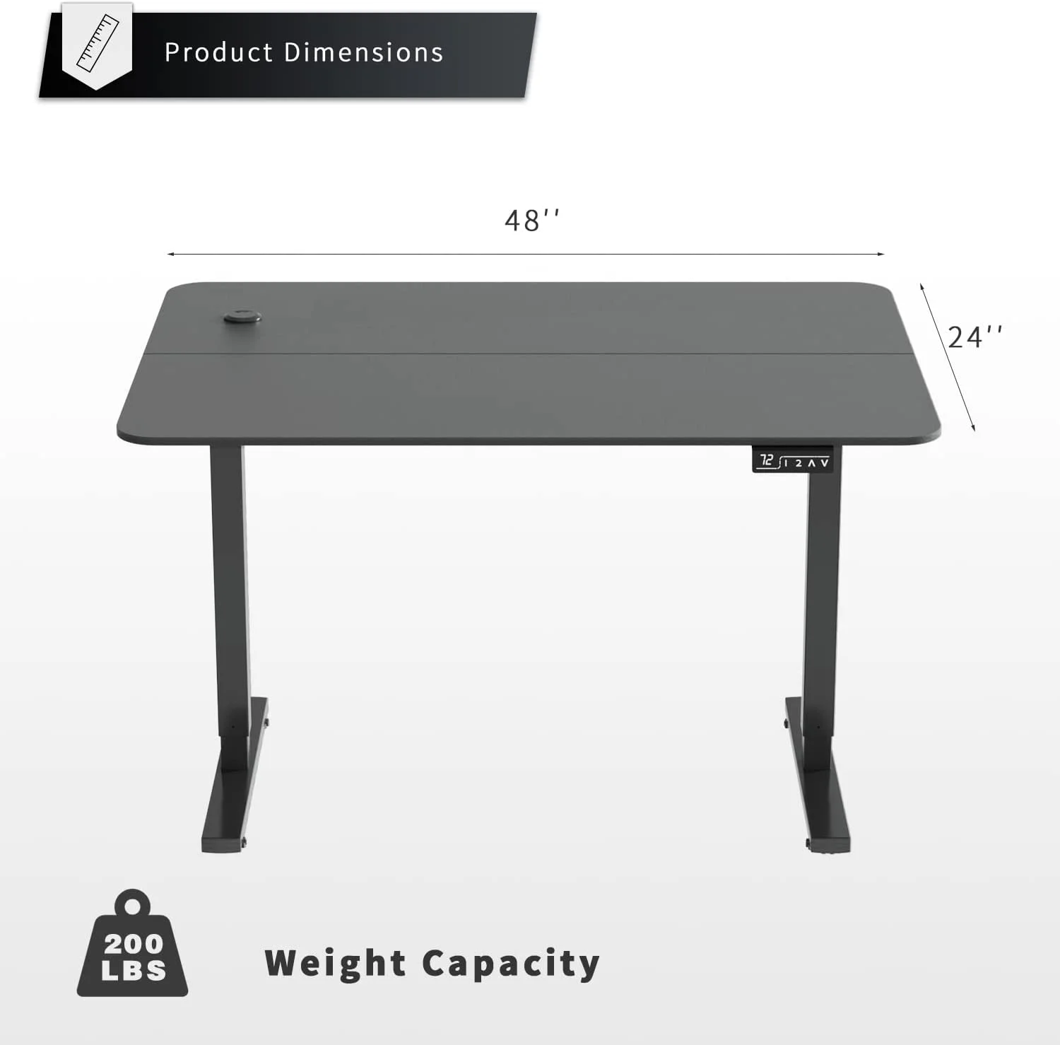 Height Adjustable Electric Standing Desk 40 inch Computer Table  Home Office Workstation  40in  White Leg/White Top