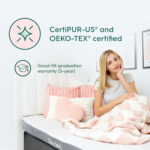 Sleepyhead Twin XL 2 Inch Gel Memory Foam Mattress Topper for College Dorm – Thick