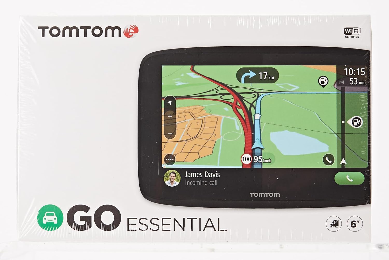 TomTom Car Sat Nav GO Essential, 6 Inch, with Traffic Congestion and Speed Cam Alert trial thanks to TomTom Traffic, EU Maps, Updates via WiFi