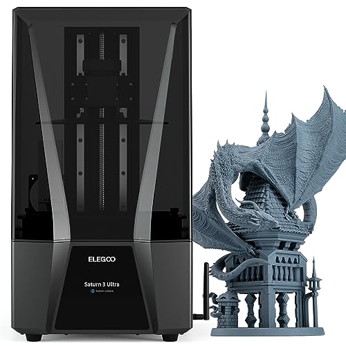 ELEGOO Saturn 4 Ultra 16K Resin 3D Printer with 10" 16K Mono LCD and Flip-up Lid, Smart Tank Heating at 30 ｰC, 150mm/h High Speed Printing
