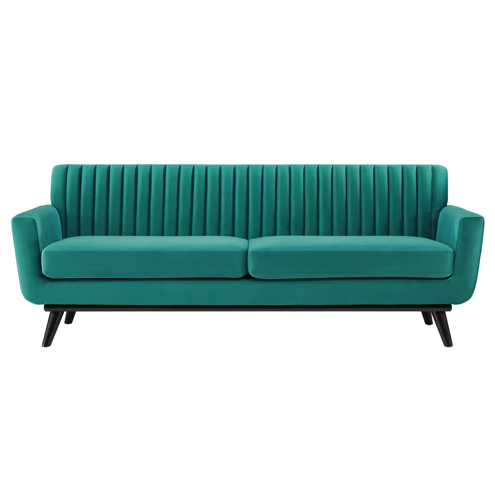 Tufted Sofa, Velvet, Teal Blue, Modern Contemporary Urban Design, Living Lounge Room Hotel Lobby Hospitality