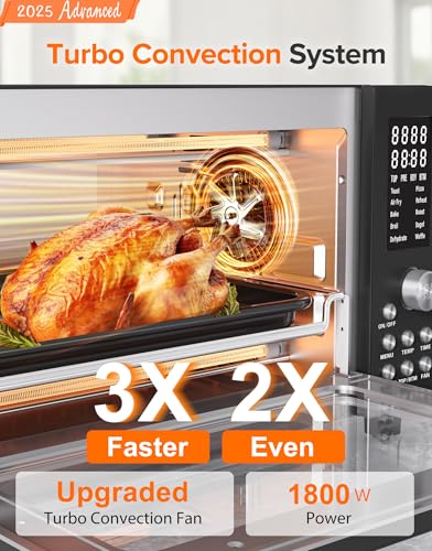 Nuwave Bravo Pro Smart 21QT Toaster Oven Air Fryer Combo, Convection Oven Countertop, 10 functions all in 1, with even & quick crisp technology