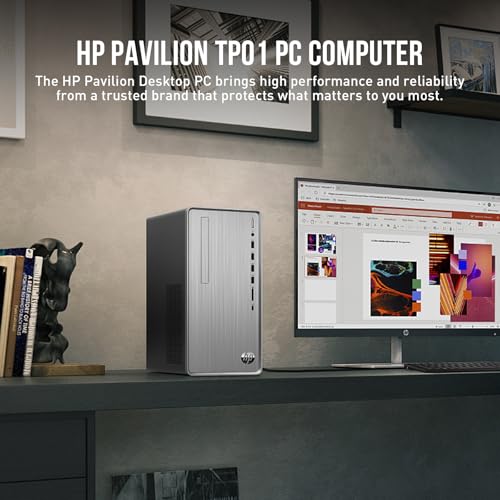 HP Desktop Computer Tower PC, AMD Ryzen 5 Pavilion Desktop Tower for Business and Gaming, 32GB RAM 2TB SSD, Lifetime Microsoft Office, Windows 11 Pro