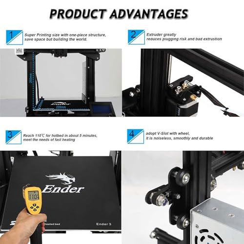Official Creality Ender 3 3D Printer with Resume Printing, Stable Power Supply, Precise Printing, and V-Slot Rails, DIY 3D Printer