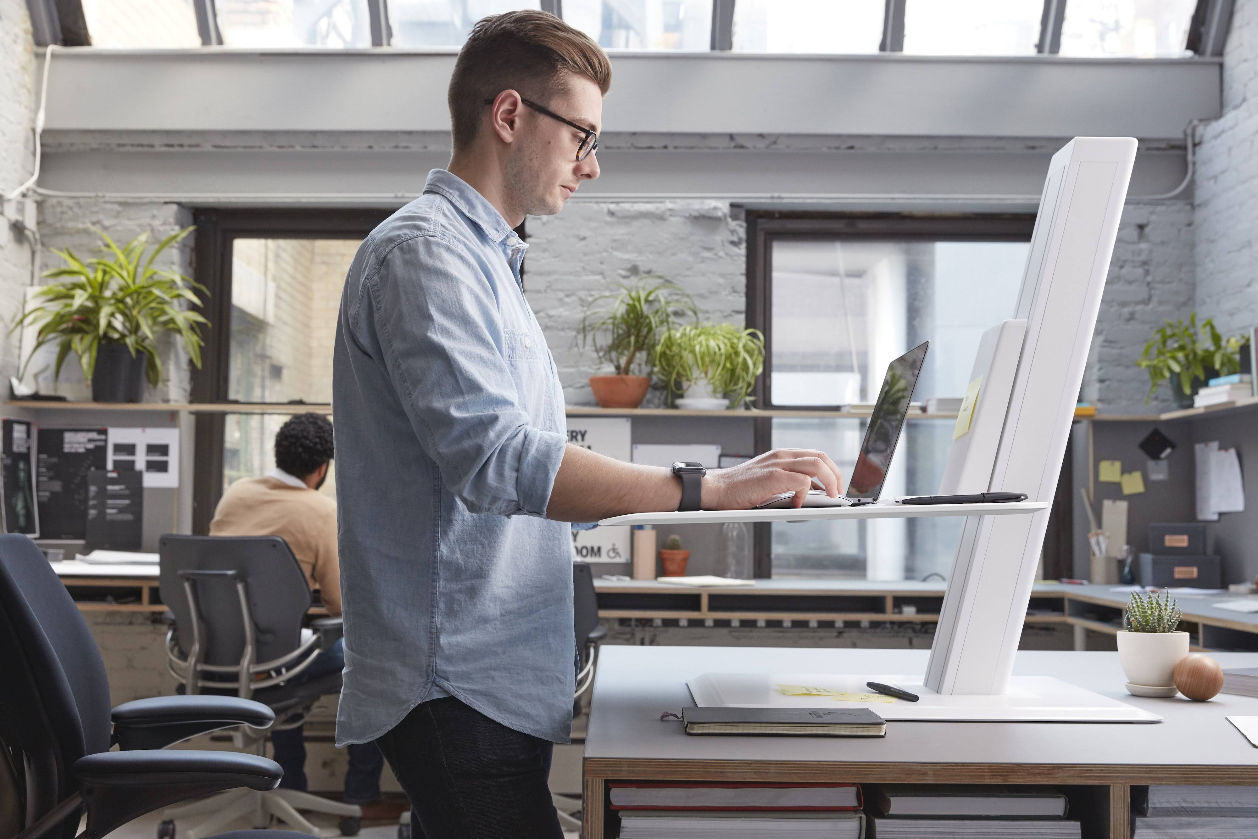 Humanscale QSEWL QuickStand Eco Laptop Sit/Stand Workstation White