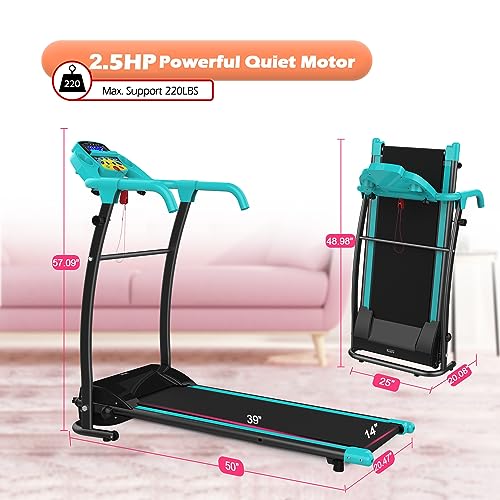 Folding Treadmill-Walking Pad-Treadmills for Home/Office-2.5 HP Portable Electric Foldable Treadmill Running Exercise Machine Compact Treadmill
