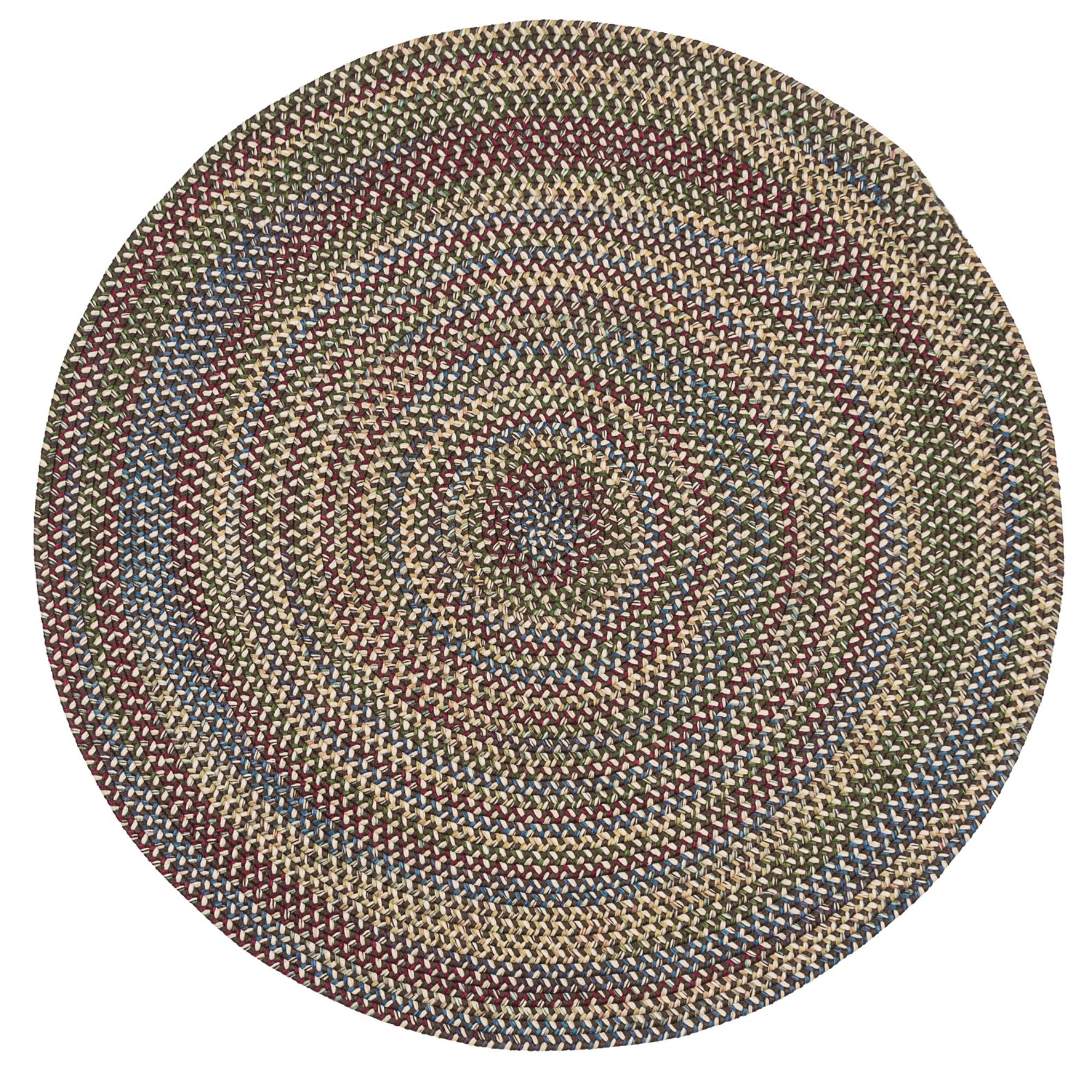 Colonial Mills  Worley Rustic Braided Round Rug Brown 4x4 4' Round Cabin & Lodge, Country, Rustic