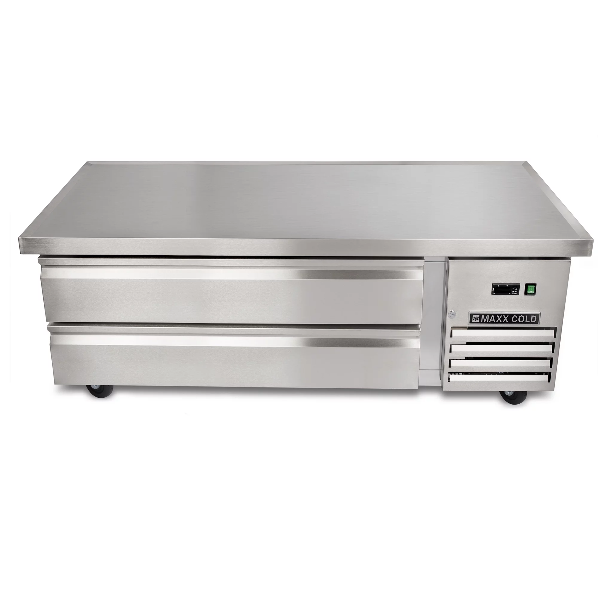 Maxx Cold Two-Drawer Refrigerated Chef Base, 62"W, 8.8 cu. ft. Storage Capacity, in Stainless Steel (MXCB60HC)