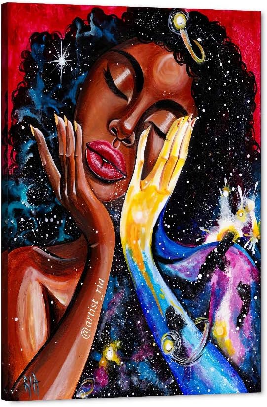 African American Wall Art, Black King and Queen Wall Art, Black Art Wall Art Decor, Black Couple Picture for Living Room Decor