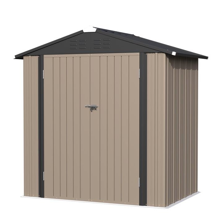 Greesum 5×3 FT Outdoor Storage Shed, Metal Storaged Sheds Without Floor, Tool Sheds with Lockable Doors and Sloping Roof for Garden, Patio, Backyard